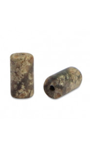 Tube natural stone bead 6x3mm Calcite Gray Taupe